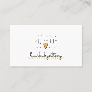 Carte De Visite Chouette mignonne Oiseau Visage Animal Baby Sitter
