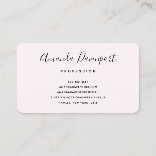 Carte De Visite Chouette rose mignonne en coupe (Dos)