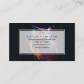 Carte De Visite Chouette spatiale colorée (Dos)