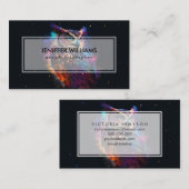 Carte De Visite Chouette spatiale colorée (Devant / Derrière)