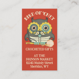 Carte De Visite Chouette steampunk squelette moustache crochet cro