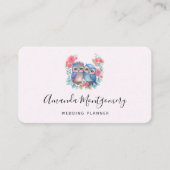 Carte De Visite Chouettes amoureuses Assis sur une branche d'arbre (Devant)