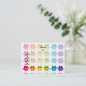 Carte De Visite Chouettes arc-en-ciel (Debout devant)