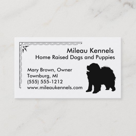 Carte De Visite Chow Chow Silhouette (Devant)