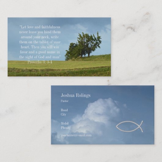 Carte De Visite Chrétien (Devant / Derrière)