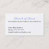 Carte de visite chrétien (Dos)