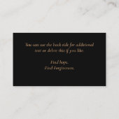 Carte De Visite Chrétien Classy Tan sur Pasteur Noir (Dos)