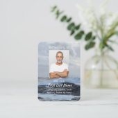 Carte De Visite Christian Célébration Vie Garde Tempête Océan (Debout devant)