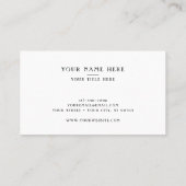 Carte De Visite Christian Church Pasteur Croix contemporaine Noir (Dos)