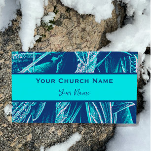 Carte De Visite Christian Church Pastor Moderne Turquoise Nature
