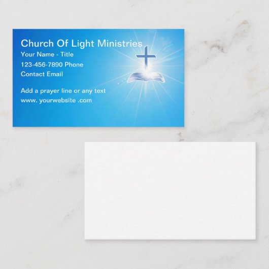 Carte De Visite Christian Church Theme Prayer Bible Cards (Devant / Derrière)