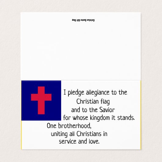 Carte De Visite Christian Flag Pledge (Extérieur déplié)