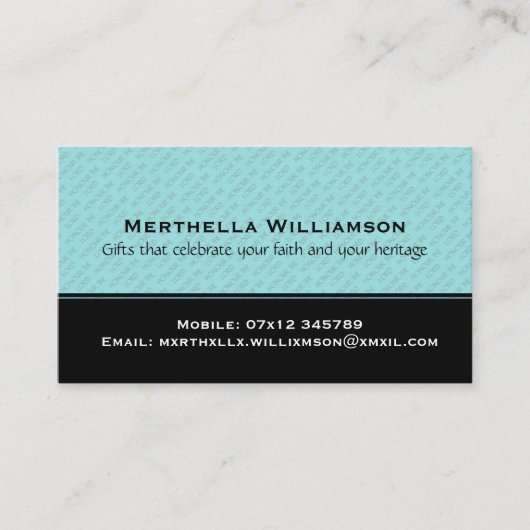 Carte De Visite Christian HONNEUR L'ÉTERNEL Personnalisé (Devant)