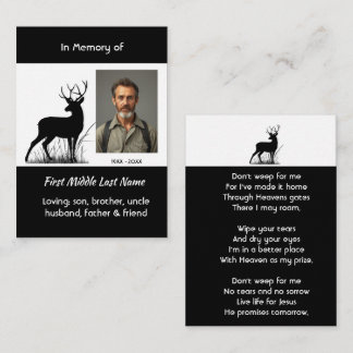 Carte De Visite Christian Memorial Cerf de scène Plein air
