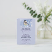 Carte De Visite Christian Memorial Chickadee Bird Winter Snow Tree (Debout devant)