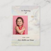 Carte De Visite Christian Memorial Keepsake Angel Reaching  (Devant)