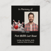 Carte De Visite Christian Memorial Keepsake Bowling Bowler (Devant)