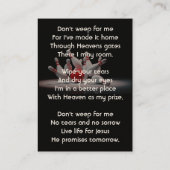 Carte De Visite Christian Memorial Keepsake Bowling Bowler (Dos)