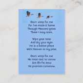 Carte De Visite Christian Memorial Keepsake Canada Goose Outdoors (Dos)