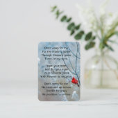 Carte De Visite Christian Memorial Keepsaké Cardinal Red Bird (Debout devant)