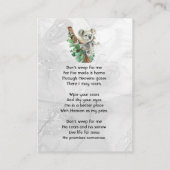 Carte De Visite Christian Memorial Keepsake Cute Koala Children (Dos)