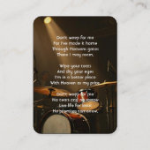 Carte De Visite Christian Memorial Keepsake Drummer Drums Band (Dos)