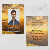 Carte De Visite Christian Memorial Keepsake Golden Sunrise (Devant / Derrière)