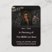 Carte De Visite Christian Memorial Keepsake Motorcycle Biker (Devant)