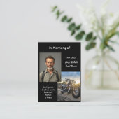 Carte De Visite Christian Memorial Keepsake Motorcycle Chopper (Debout devant)