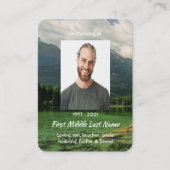 Carte De Visite Christian Memorial Keepsake Mountain Lake  (Devant)