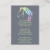 Carte De Visite Christian Memorial Keepsake Pastel Horse Art (Dos)