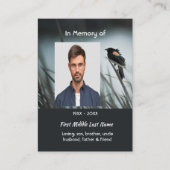 Carte De Visite Christian Memorial Keepsaké Red-wing Blackbird (Devant)