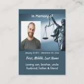 Carte De Visite Christian Memorial Keepsake Scales Justice Law (Devant)