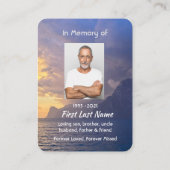 Carte De Visite Christian Memorial Keepsaké Sea Sky Cloud Island (Dos)