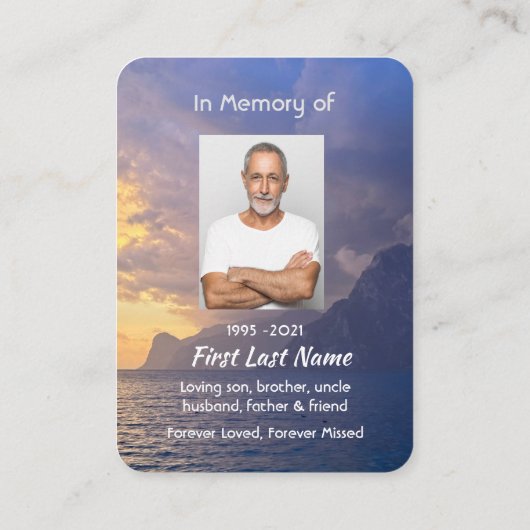 Carte De Visite Christian Memorial Keepsaké Sea Sky Cloud Island (Dos)