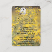 Carte De Visite Christian Memorial Photo Barn Owl Bird  (Devant)