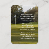 Carte De Visite Christian Memorial Photo Poem Golfer Golf Golf Gol (Devant)