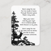 Carte De Visite Christian Memory Keepsaké Masculine Stade Deer (Dos)