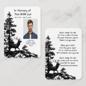 Carte De Visite Christian Memory Keepsaké Masculine Stade Deer (Devant / Derrière)