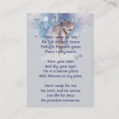 Carte De Visite Christian Pocket Keepsaké loup commémoratif (Devant)