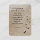 Carte De Visite Christian Scripture Keepsake Footprints in Sand (Dos)