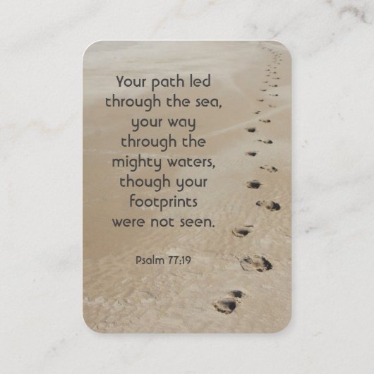 Carte De Visite Christian Scripture Keepsake Footprints in Sand (Dos)