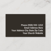 Carte De Visite Christian Sunrise Pasteur de l'Église de Croix (Dos)