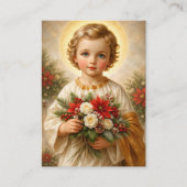Carte De Visite Christmas Child Jesus Catholic Funeral Memorial  (Devant)