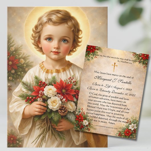 Carte De Visite Christmas Child Jesus Catholic Funeral Memorial 
