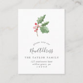 Carte De Visite Christmas Greenery Changement d'adresse Insérer la (Devant)