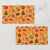 Carte De Visite Christmas Ornaments Orange (Devant / Derrière)