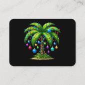 Carte De Visite Christmas Palm Tree Light Hawaiian Tropical New Ye (Dos)