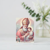 Carte De Visite Christmas St. Nicholas. Baby Jesus Feast Day (Debout devant)