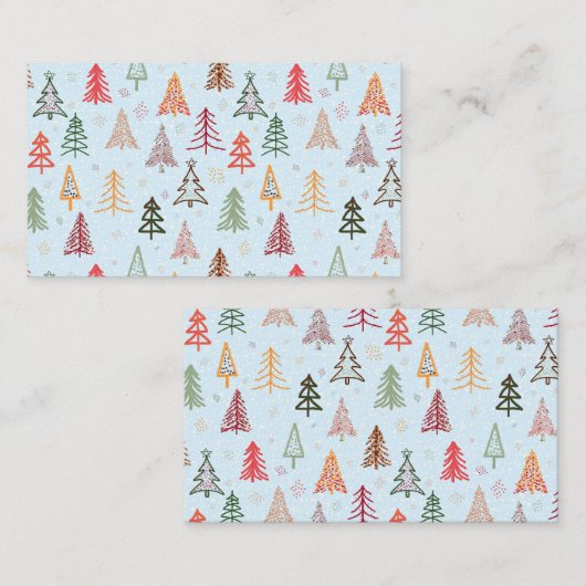 Carte De Visite Christmas Trees (Devant / Derrière)